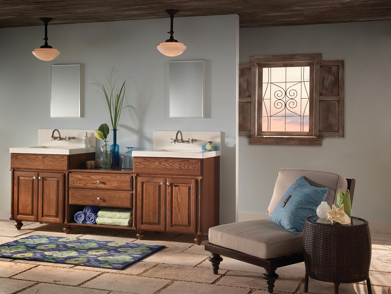 kesington oak mocha two vanity