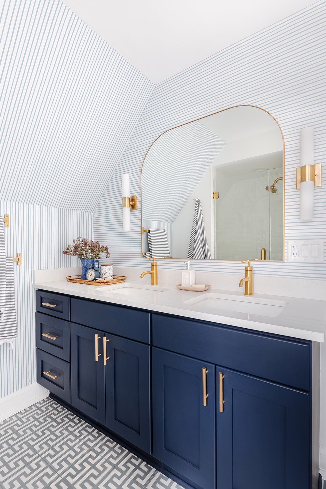 Rich Blue Eye-Catching Bathroom Vanity