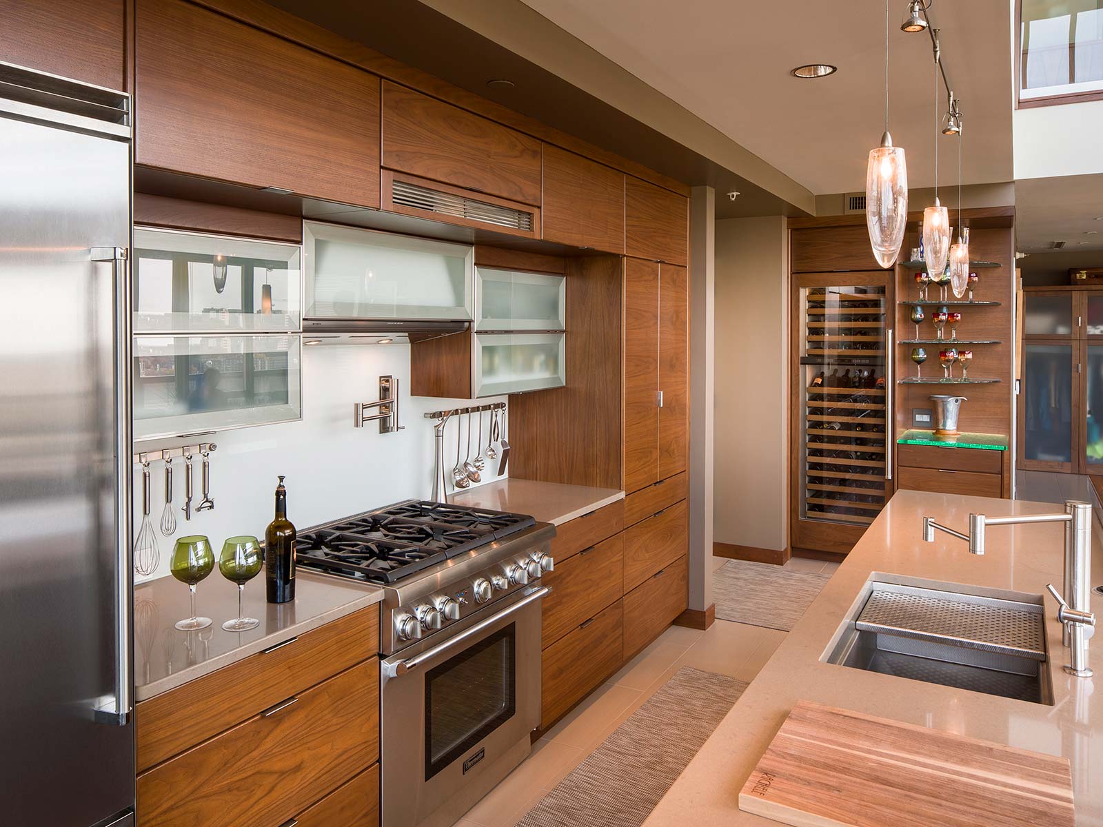 Walnut kitchen cabinets