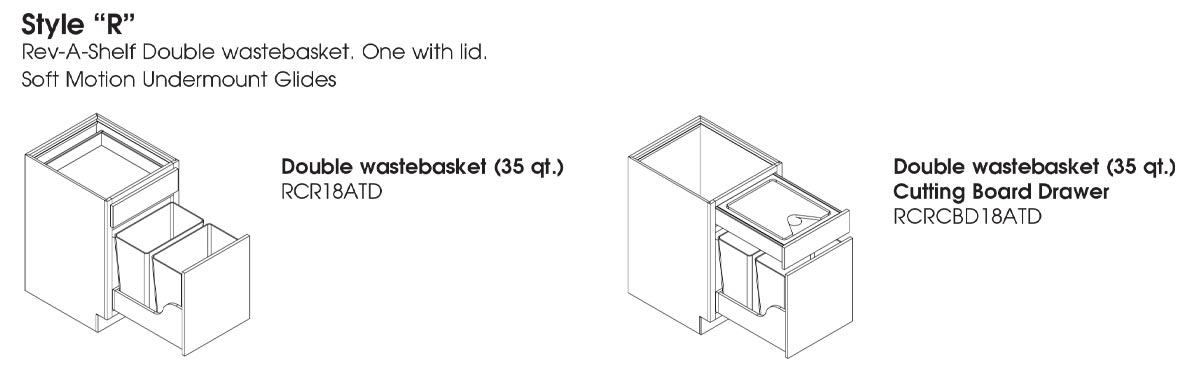 Rev-A-Shelf Double Wastebasket Style R